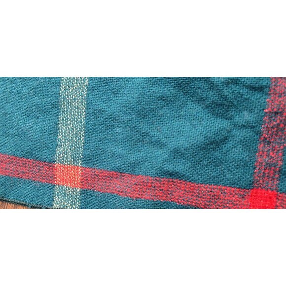 10 Cloth Dinner Napkins Green Plaid Sparkly Gold Red Christmas Holiday Lot Of 10 - Picture 8 of 9